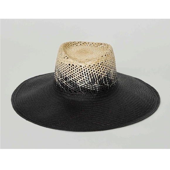 NEW Freya Eclipse Charcoal Dip Dyed Hand Woven Straw Wide Brim Hat - Picture 3 of 12